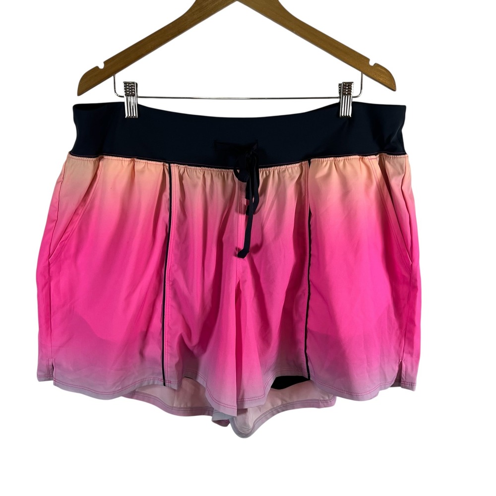 Livi Lane Bryant Pink Orange Ombre Active Shorts Plus Size 22/24 Pockets Liner‎